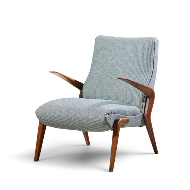 Osvaldo Borsani for Tecno Pk71 Mid Century Italian Walnut Lounge Chairs - Pair For Sale In Chicago - Image 6 of 12