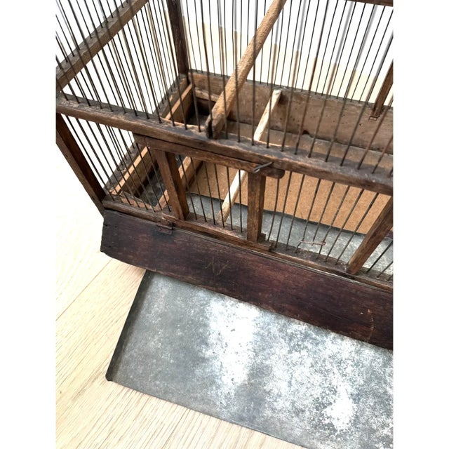 Large Antique 19th Century Architectural Model Primitive American Folk Art Birdcage For Sale - Image 9 of 12