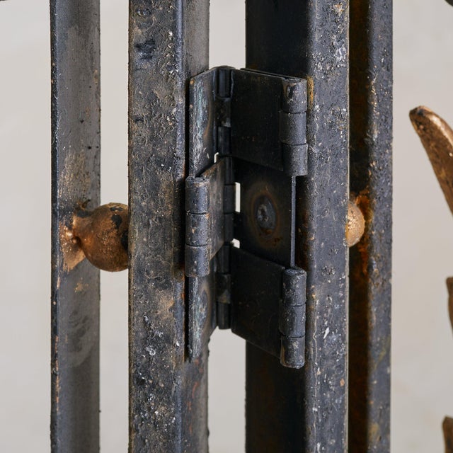 Pair of French Art Deco Wrought Iron Screens or Room Dividers For Sale In Chicago - Image 6 of 9
