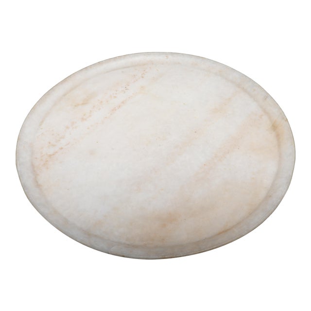 Classical Large Round White Marble Serving Tray Chairish
