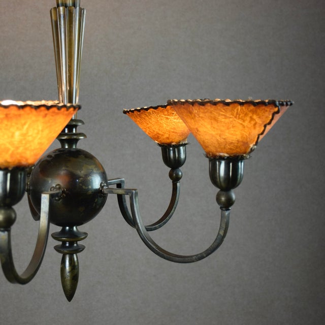 Swedish Grace Ceiling Lamp by Harald Notini for Böhlmarks. Sweden, 1925 For Sale - Image 3 of 8