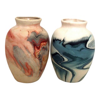 Nemadji Vases Grouping for Color and Mid-Century American Aesthetics – 7" For Sale