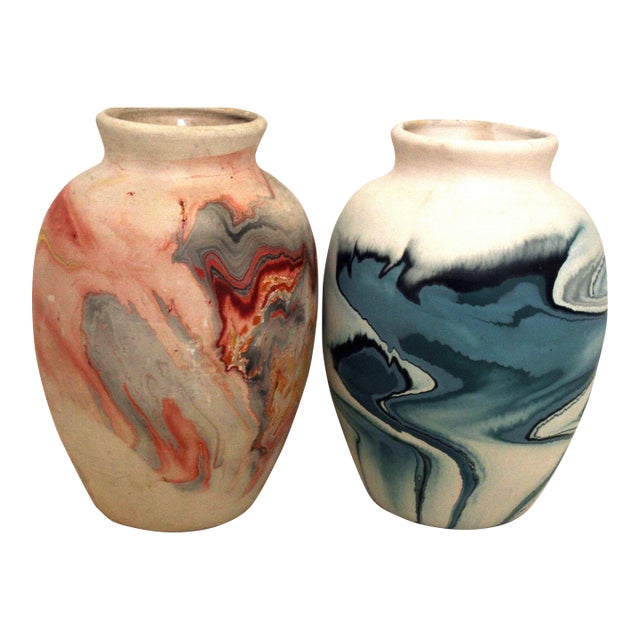 Nemadji Vases Grouping for Color and Mid-Century American Aesthetics – 7" For Sale