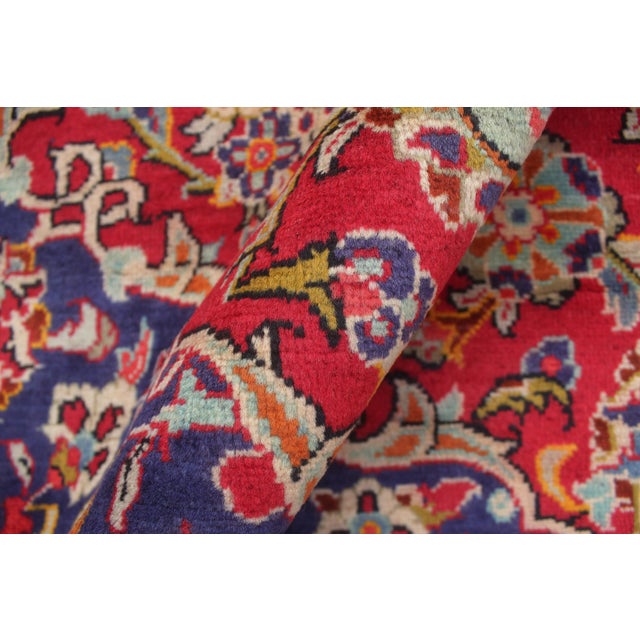 Vintage Red Blue 9'11" X 15'1" Hand-Knotted Wool Area Rug - Traditional Medallion For Sale In New York - Image 6 of 8