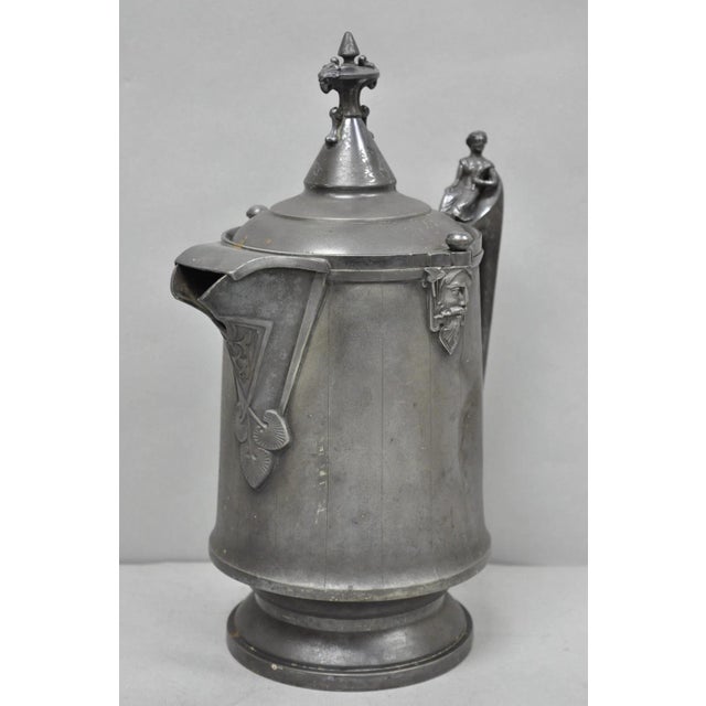 Antique Renaissance Reed & Barton Figural Silver Plated Coffee Water Pitcher For Sale - Image 11 of 18