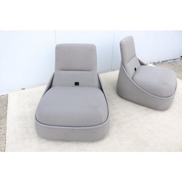 Light Gray Modern Patricia Urquiola for Coalesse Hosu Lounge Chairs With Ottoman - A Pair For Sale - Image 8 of 18