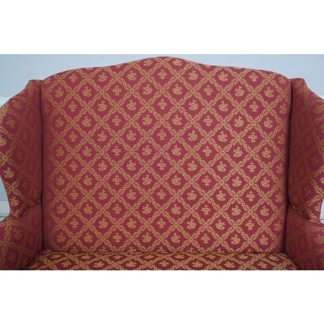 Gregg Perry Ball & Claw Mahogany Chippendale Wing Back Settee For Sale - Image 4 of 12