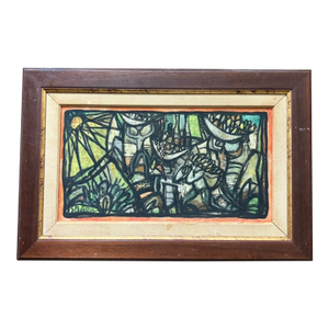 Mid Century American Abstract Oil Painting by Listed Artist Samuel Marcus Adler, Signed