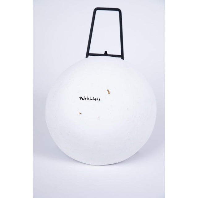 1980s Native Black & White Cloud Pattern Mimbre Pottery Bowl For Sale - Image 4 of 4