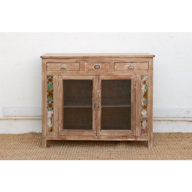 Early 20th Century Reverse Glass Painted Buffet Cabinet For Sale - Image 10 of 10