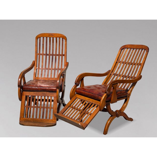 Antique Walnut Reclining Armchairs, 1860, Set of 2 For Sale - Image 10 of 17