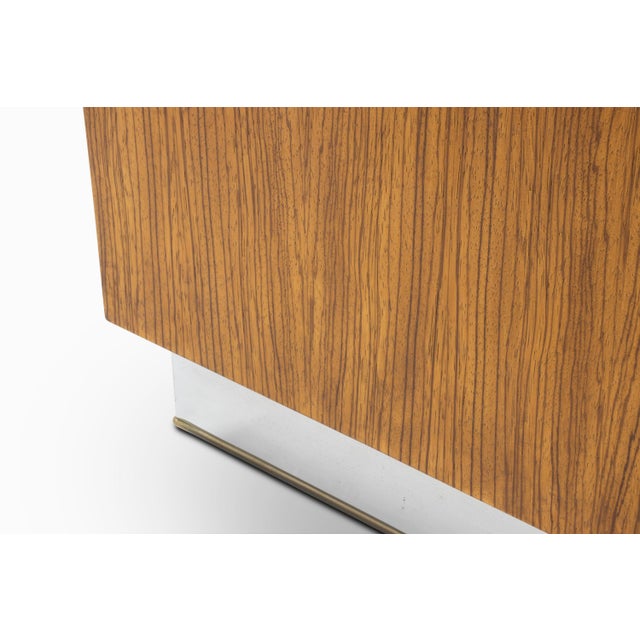 Pair of Vintage Mid Century Zebrawood and Chrome Cabinets by Milo Baughman For Sale - Image 13 of 15