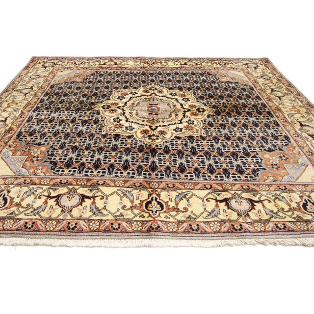 Neoclassical Vintage Persian Bijar Rug - 06'04 x 06'06 For Sale - Image 3 of 11