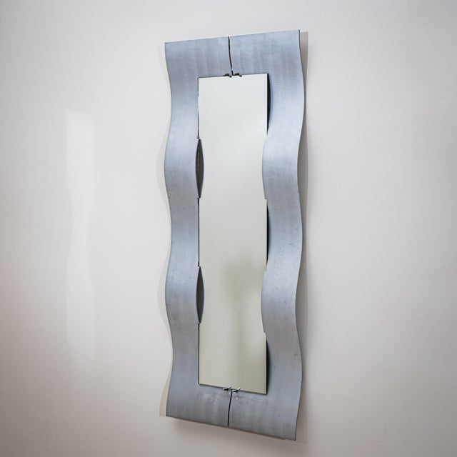 Postmodern Pair of “Wave” Wall Mirrors by Lorenzo Burchiellaro (1933–2017), Italy, 1970s For Sale - Image 3 of 10