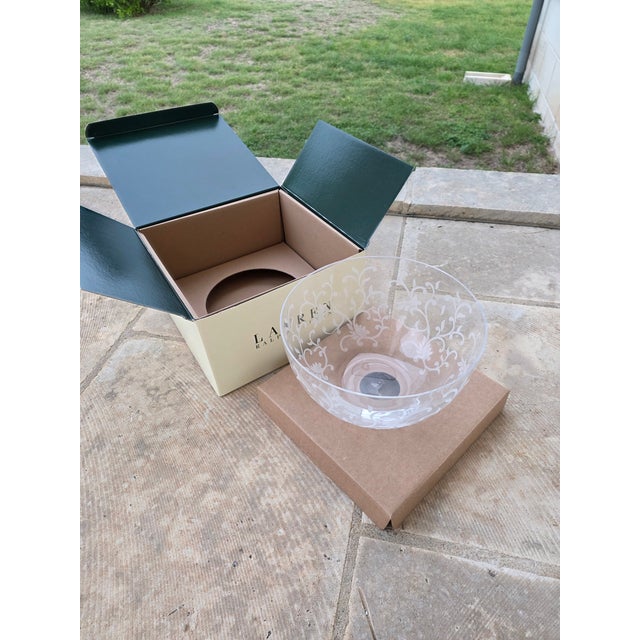 Beautiful new condition and in original box Ralph Lauren Mandarin pattern crystal bowl from Poland.