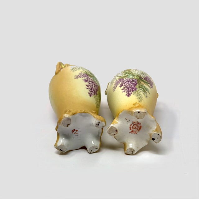 Ceramic Pair Antique Robert Hanke Royal Wettina Austria Art Nouveau Vases For Sale - Image 7 of 9