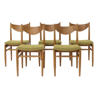 Vintage German Dining Chairs in Beech, 1960s, Set of 5 For Sale