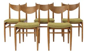 Vintage German Dining Chairs in Beech, 1960s, Set of 5