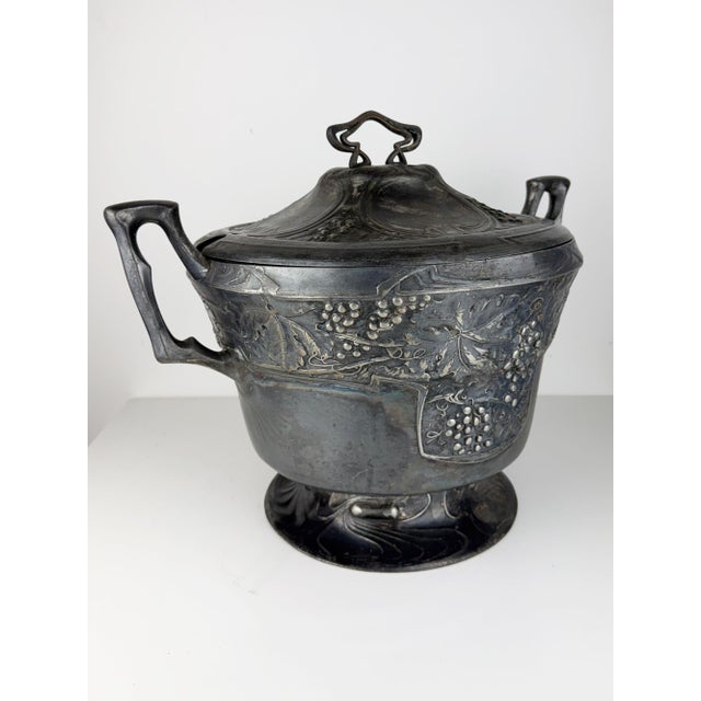 Antique Art Nouveau German Pewter Soup Tureen from B&G Imperial Zinn, 1900 For Sale - Image 4 of 18