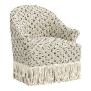 Stoffer Home x Cloth & Company Marie Swivel Chair in Francie Sage For Sale