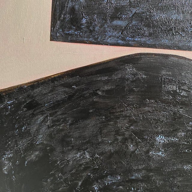 Black Abstract Diptych Triptych Painting Set Minimalist Modern Wall Art, Neutral Contemporary ArtFramed Abstract Set Palm Beach Style Decor For Sale - Image 4 of 9