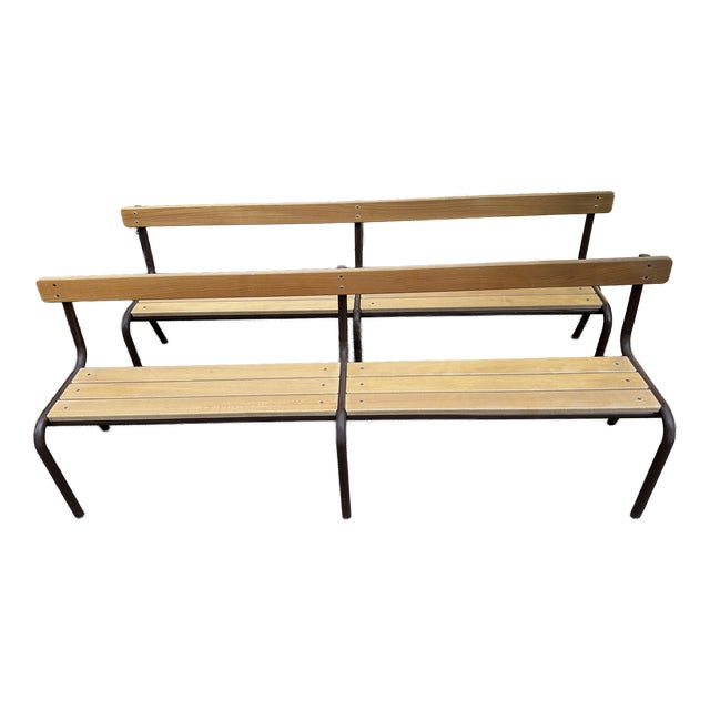 Vintage School Benches, 1970s, Set of 2 For Sale