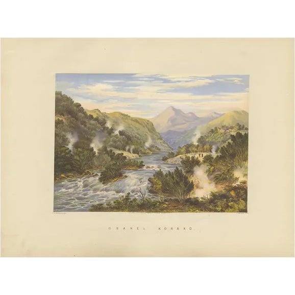Walker, Orakei Korako New Zealand, 1877, Paper For Sale