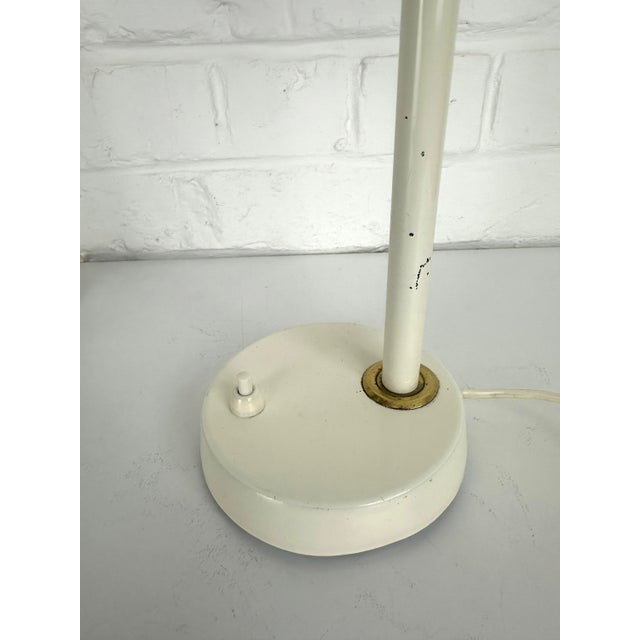 Adjustable White Lacquered Steel and Brass Desk Lamps from BJS, Sweden, 1960s, Set of 2 For Sale - Image 4 of 17