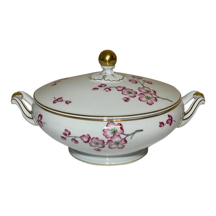 1940s H & Co. Heinrich Selb Bavaria Pink Floral Gilt Porcelain