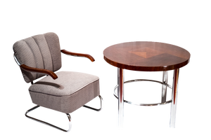 Set of Bauhaus Steel Chair by Zoufalý and Table St 44 by Robert Slezak, 1930s