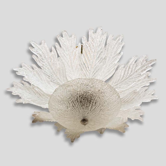 Ceiling Light Leaves Murano Glass Chandelier, 1940s For Sale - Image 4 of 6