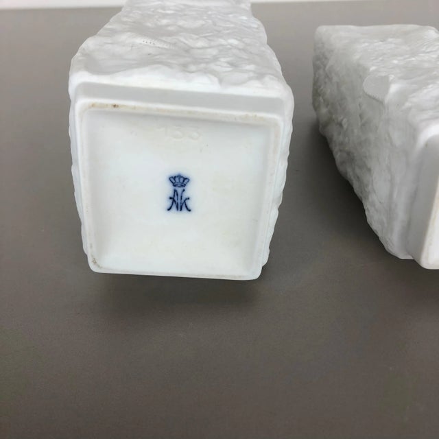 Op Art Biscuit Porcelain Vase from AK Kaiser, Germany, 1970s, Set of 2 For Sale - Image 16 of 17