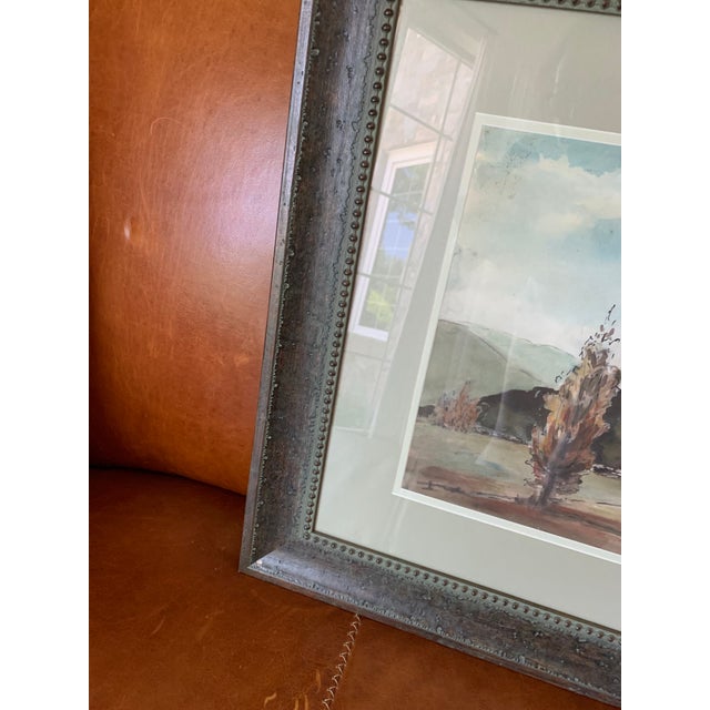 1990s Original Watercolor Painting of Mountains and Trees Signed by G. Ware For Sale - Image 5 of 7