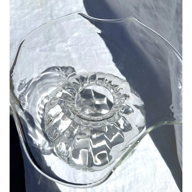 Vintage Lancel Paris Blown Glass Hibiscus Flower Vase For Sale In Palm Springs - Image 6 of 6