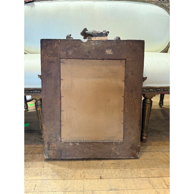 Bronze Antique Hand Carved Gilded Mirror For Sale - Image 8 of 9