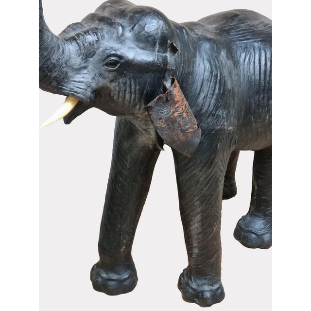Omersa Leather Elephant with Glass Eyes from Liberty's London, 1930s For Sale - Image 4 of 18