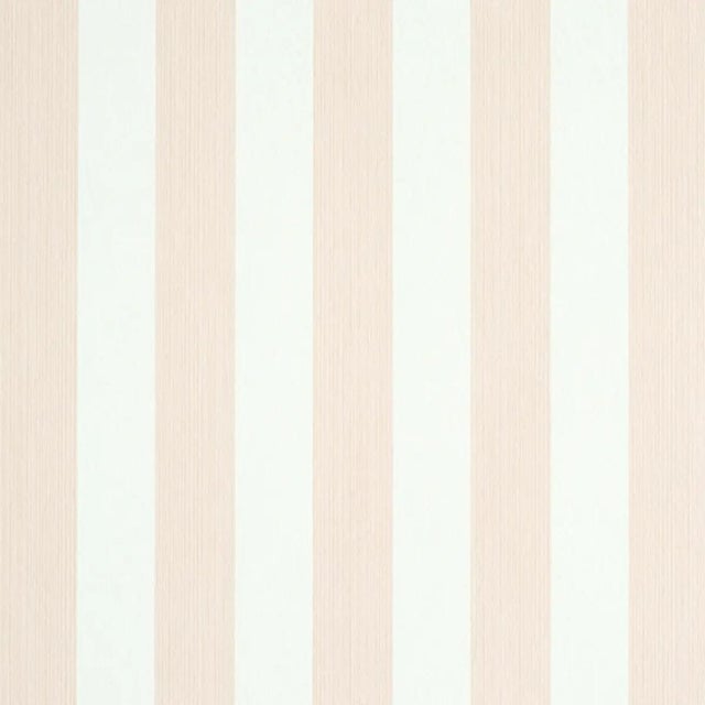 Schumacher Sample - Schumacher Edwin Stripe Medium Wallpaper in Blush For Sale - Image 4 of 4