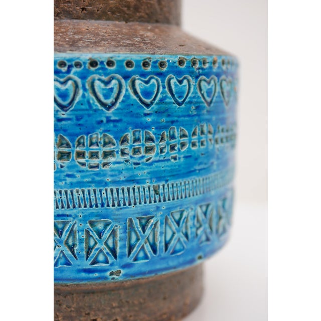 Blue Vintage Rimini Blue Ceramic Vase by Aldo Londi for Bitossi, Italy, 1960s For Sale - Image 8 of 13