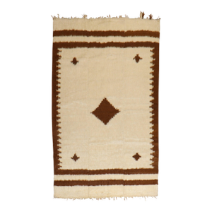 Ivory Brown Mohair Rug