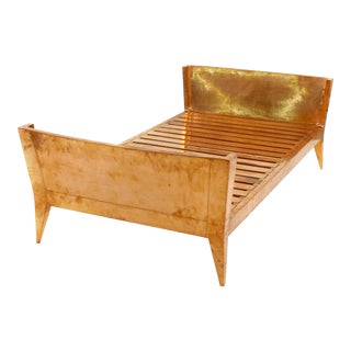 Marj Day Bed in Copper Clad Over Teakwood by Paul Mathieu for Stephanie Odegard For Sale