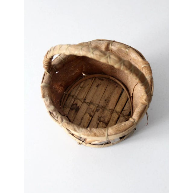 Brown Vintage Rustic Bark Basket For Sale - Image 8 of 10
