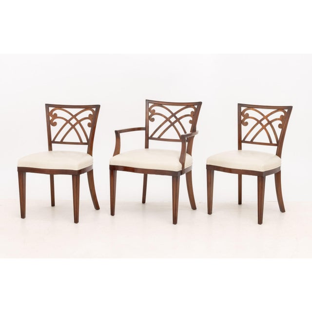 Traditional Set of Six Regency Style Mahogany Arm Chairs For Sale - Image 3 of 14