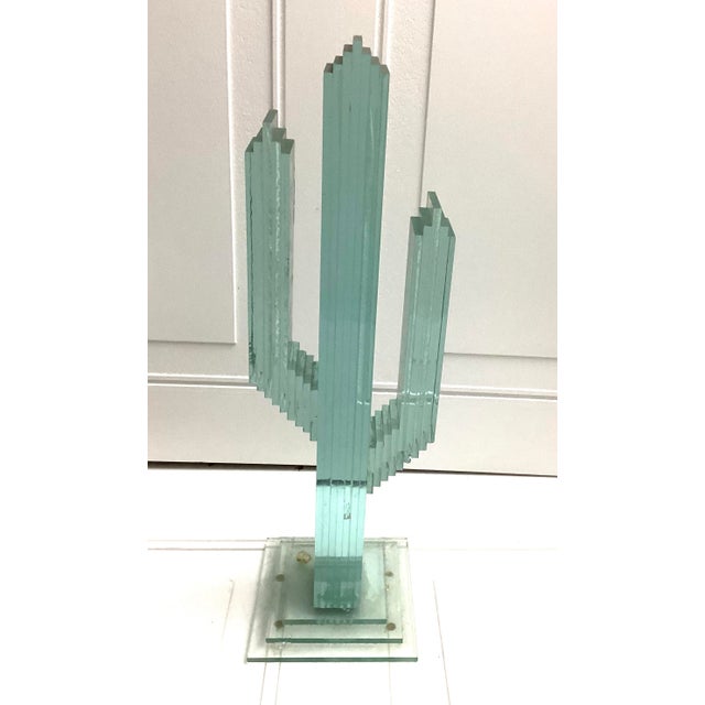 S. Workman Layered Glass Saguaro Sculpture For Sale - Image 4 of 12