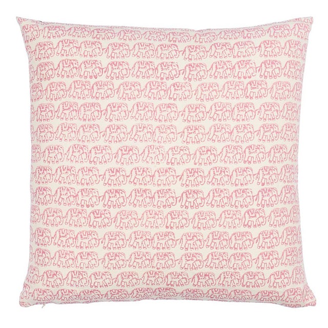 2020s Schumacher X Molly Mahon Ellies + Garden Path 20" Pillow in Iron & Rose For Sale - Image 5 of 5