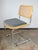 Metal Vintage Bauhaus Chair in Chrome, Raffia and Fabric, 1980s For Sale - Image 7 of 9
