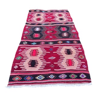 Vintage Red Flatweave Rug For Sale