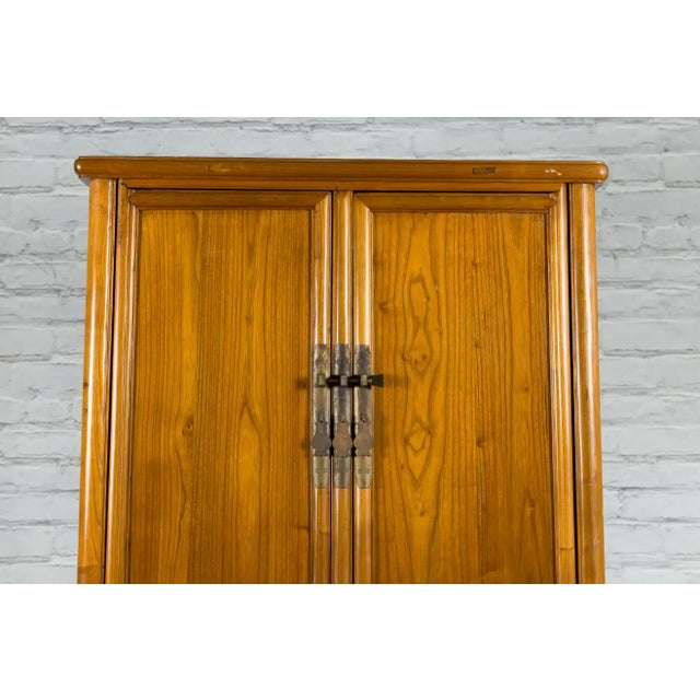 Chinese Qing Dynasty 19th Century Elmwood Noodle Cabinet with Hidden Drawers For Sale - Image 10 of 13