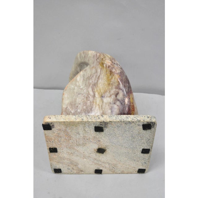 Vintage Seymour Shuren Modernist Pink Carved Marble Abstract Figure Sculpture For Sale - Image 18 of 18