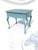 1990s 90's Ethan Allen Solid Mahogany End-Table New Painted in Sea Foam & White For Sale - Image 5 of 8