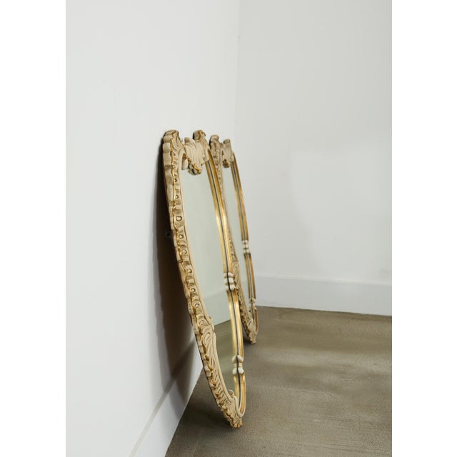 Pair of Midcentury Venetian Style Lacquered Cartouche Mirrors For Sale In Sacramento - Image 6 of 12